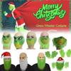 Grinch Half Face Mask With Green Hair And Whimsical Design For Christmas Celebrations