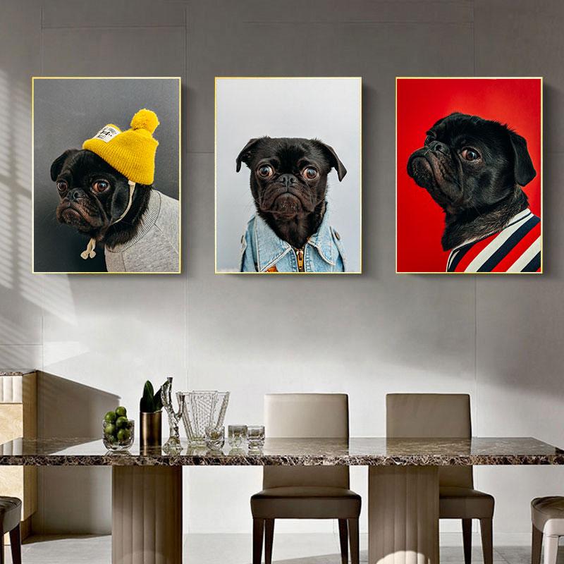 

Скандинавская забавная картина на холсте с изображением собаки, животного, настенное искусство, современная картина для гостиной, декора для детской комнаты, настенные панно Cuadros