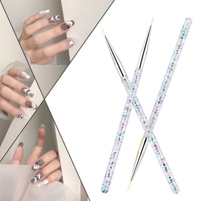 3Pcs Nail Drawing Pens Ergonomic Handle Easy-Grip Durable Great Art Carving Manicure Liner for Lady