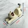 New Resin Stretching Cat Desktop Stand White Black Cat Shaped Resin Cat Crafts Lazy Mobile Phone Stand Watching TV