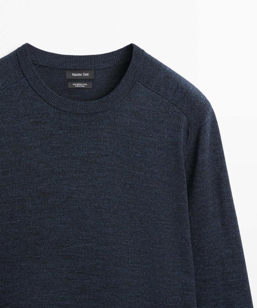Masimodutti 100% Merino Wool Round Neck Knit Sweater