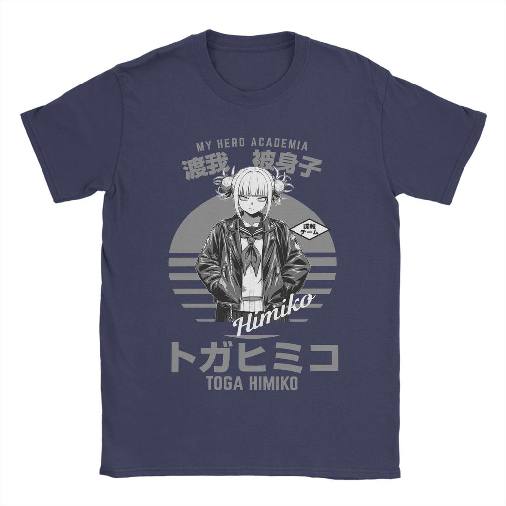Mens Anime My Hero Academia Toga Himiko T Shirts Pure Cotton Clothes Vintage Short Sleeve O Neck Tees Gift Idea TShirts