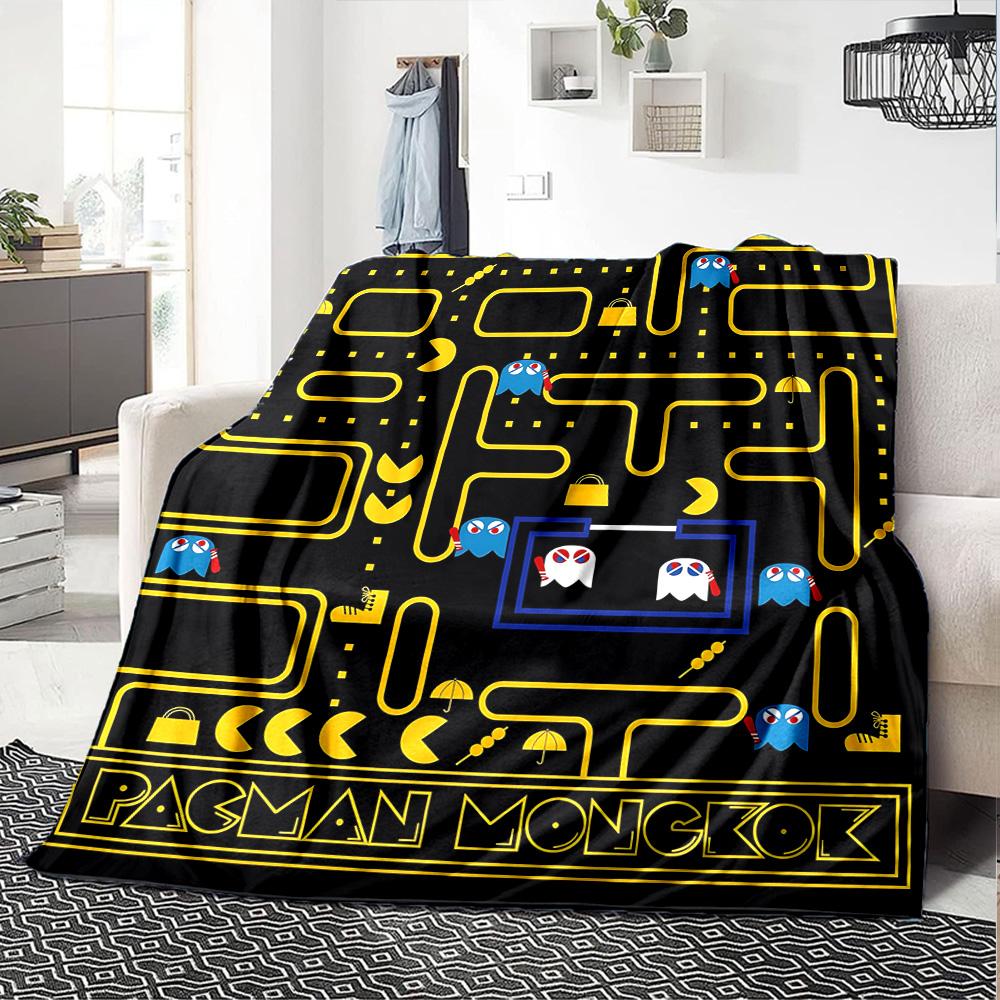 1pc Pacman Classic Maze flannel Blanket for Super Soft Cute Comfort Blanket for Travel Bedding Couch Sofa Blanket Y73057