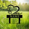 Custom Metal Heart Garden Stake, Personalized Dog Memorial Sign with Paw, Outdoor Yard Art