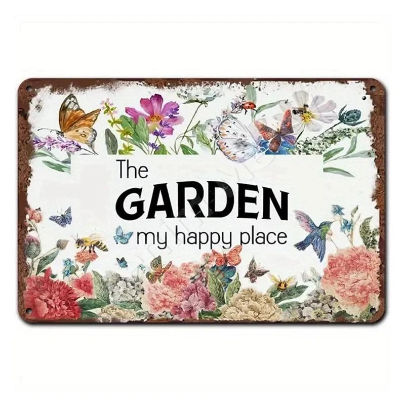 Gärtnern, weil Morden falsch ist Vintage Metallschild Lustige Pflanzen Retro Schild für Garten Außenwanddekor Home Sweet Home Schild