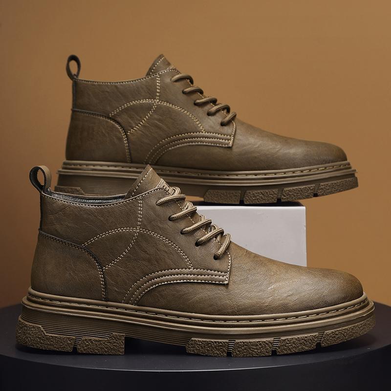 Mode Rutschfeste Freizeitspaziergang Herren Basic Stiefel Heißer Verkauf Schnürstiefeletten Allround Outdoor Wanderschuhe Hoher Schaft Herren Business Botas