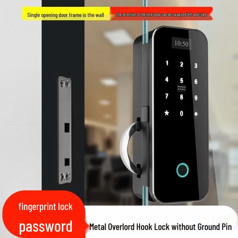 ZUCON F491 Wireless Fingerprint & Password Glass Door Lock CN plug (adapter included)
