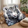 Glamorous Pug Portraits Theme Blanket Lightweight Warm Flannel Blanket Decorative Throw Blanket for Home Decoration