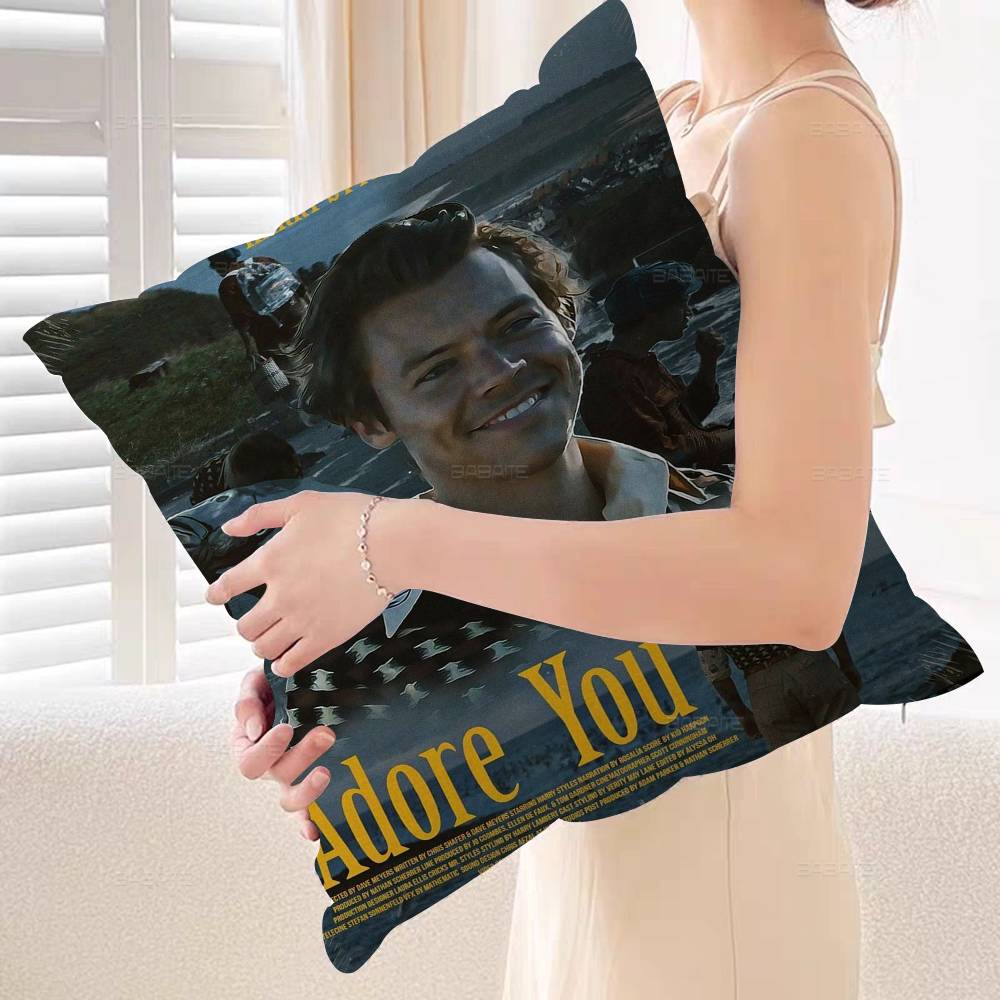 Singer H-Harry Styles Cushion Cover Car Throw Pillow Case For Sofa Car Christmas Gift 40x40cm 45x45cm