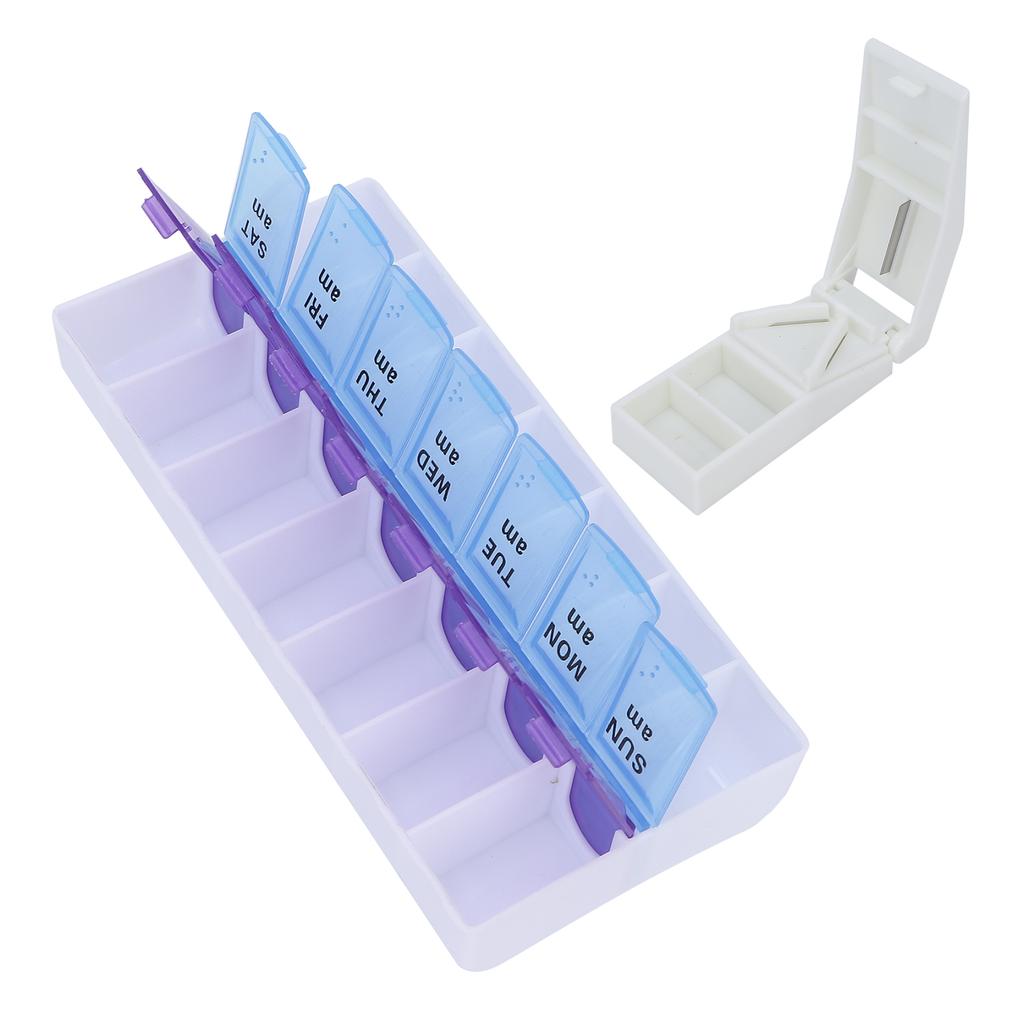 AM PM 7 Days Pills Case Weekly Pills Organizer Capsule Supplements Vitamin Pills Travel Pills Box