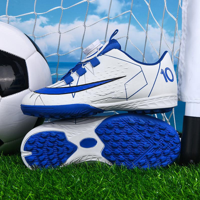 2025 New Children's Broken Nails Rotating Buckle Football Shoes Boys and Girls Primary School Students Training Shoes Artificial Grass Game Shoes