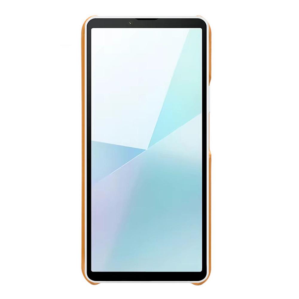 For Sony Xperia 10 VI Case Leather Coated PC Phone Cover Back Dual Card Slots