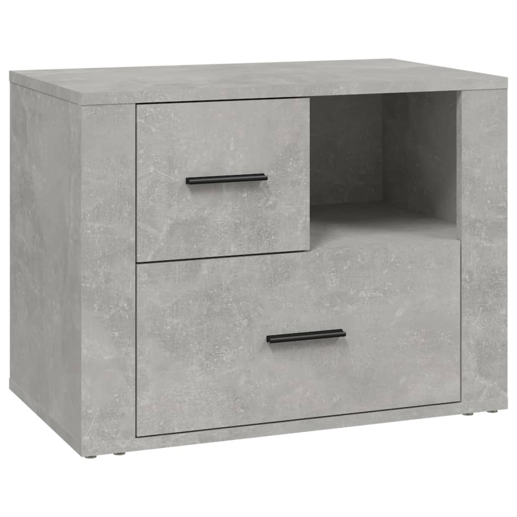 Nightstand Concrete Gray 60 X 36 X 45 Cm Particleboard