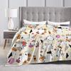 Fall Halloween Ghost Pumpkin Blankets Flannel Print Portable Lightweight Thin Throw Blanket for Sofa Car Plush Thin Quilt