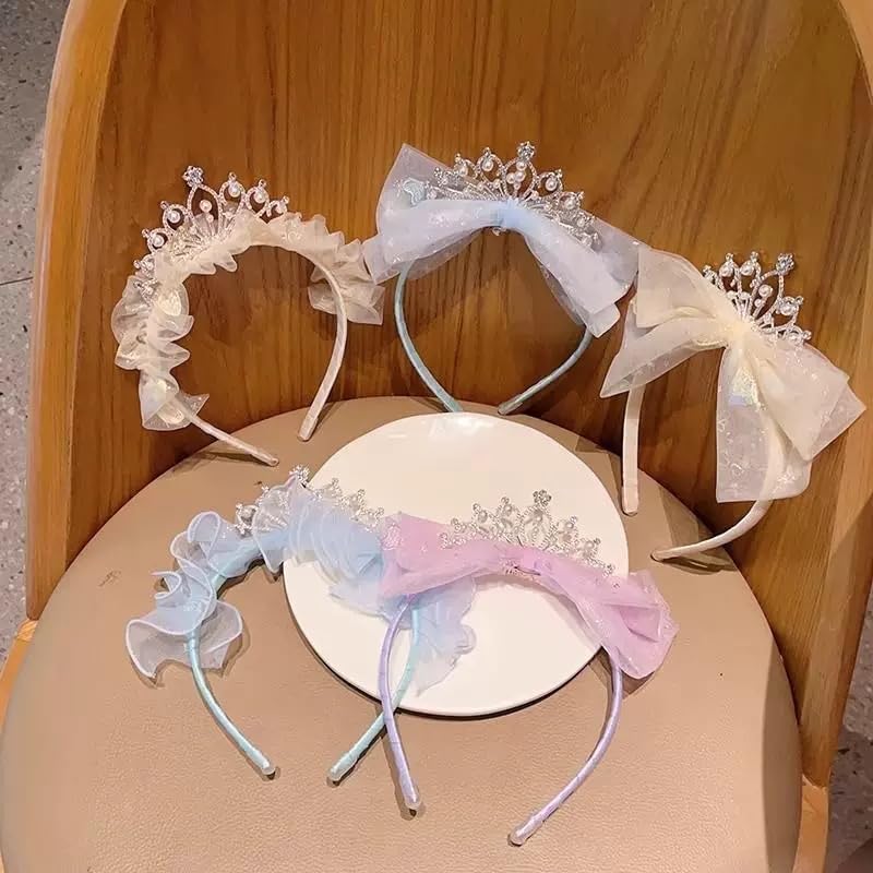 [YNOBUN] Prinzessinnenkrone für Kinder, Schmerzloses Haaraccessoire für Mädchen, Haarreif, Baby-Haarspange, Niedliches Design für Fotoshootings - bl