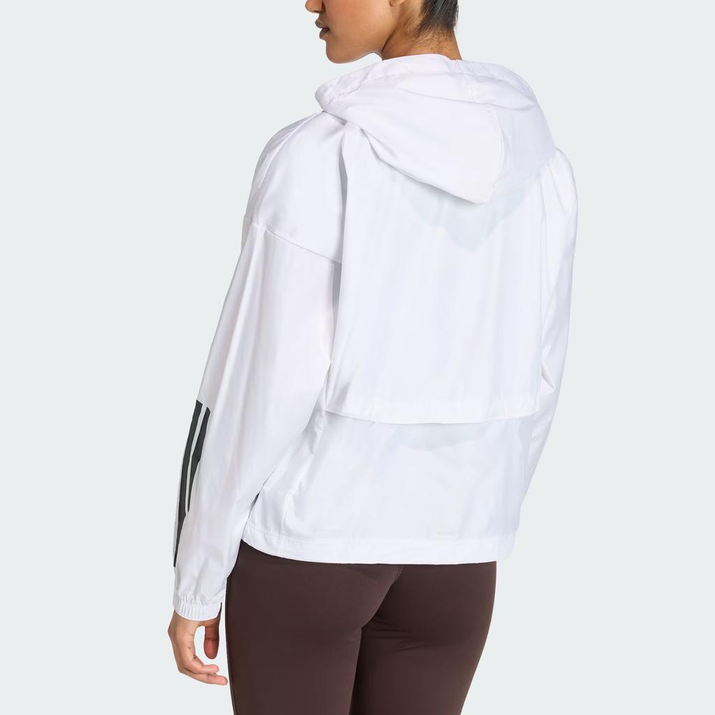 Adidas Hyperglam Windbreaker Clima365 Water-Resistant Sports Loose-Fit Hooded Long Sleeve Coat Women outerwear KC7655