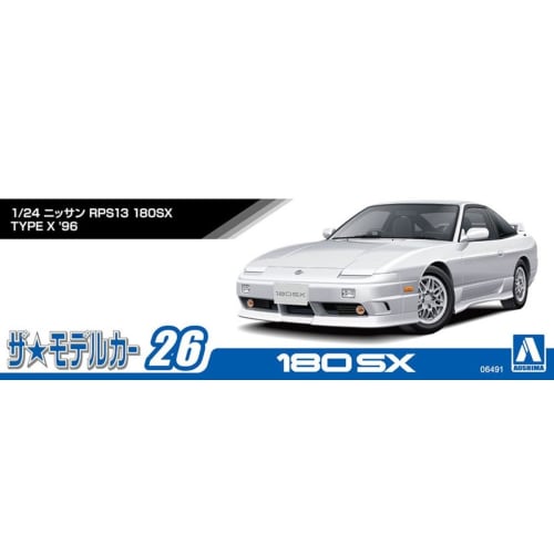 Aoshima Bunka Kyozai 1/24 The Model Car Series No. 26 Nissan RPS13 180SX TYPE X '96 Plastic Model (Automobile)