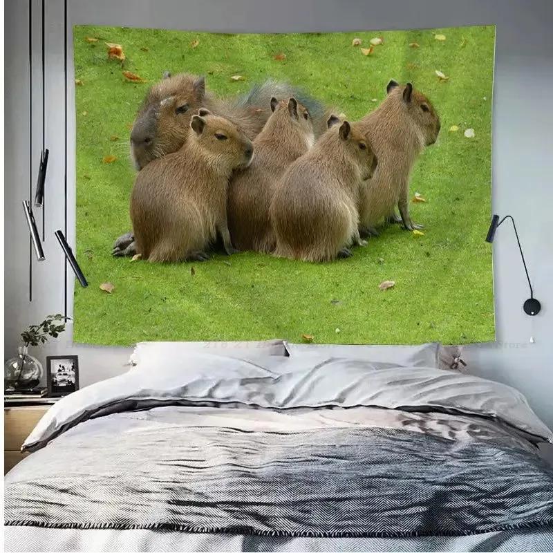 

Гобелен с изображением животных капибары, украшение для офиса, гостиной, настенный гобелен для дома 230x180cm