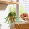 Yousheng Green Plant Beaded Kit with Ceramic Pot, DIY Beading Potted Plants Sun Catcher Making Kit for Window Hanging, Home, Garden, Car