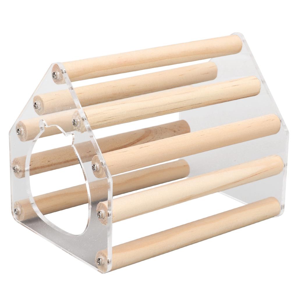 Pet Hamster Wooden House Small Pet Cage Hideout Hut for Hamster Golden Silk BearSmall