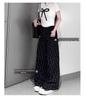 Pear-Shaped High-Waist Plus Size Black Polka Dot Wide-Leg Pants for Women - Spring/Summer Casual Slimming Design