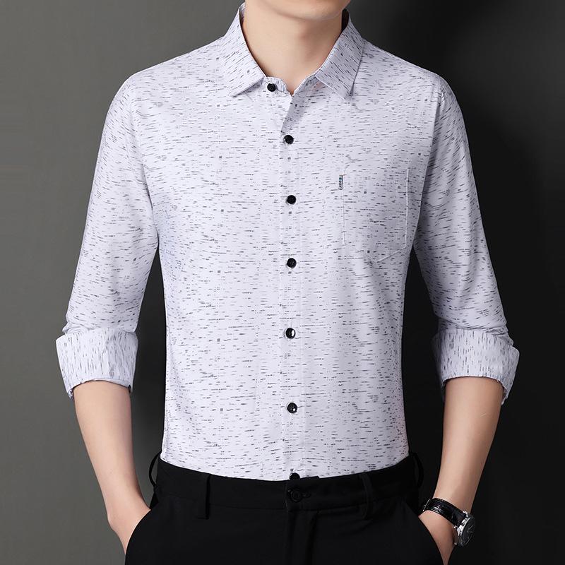 Весенне-осенняя мужская рубашка с длинным рукавом — фото 4