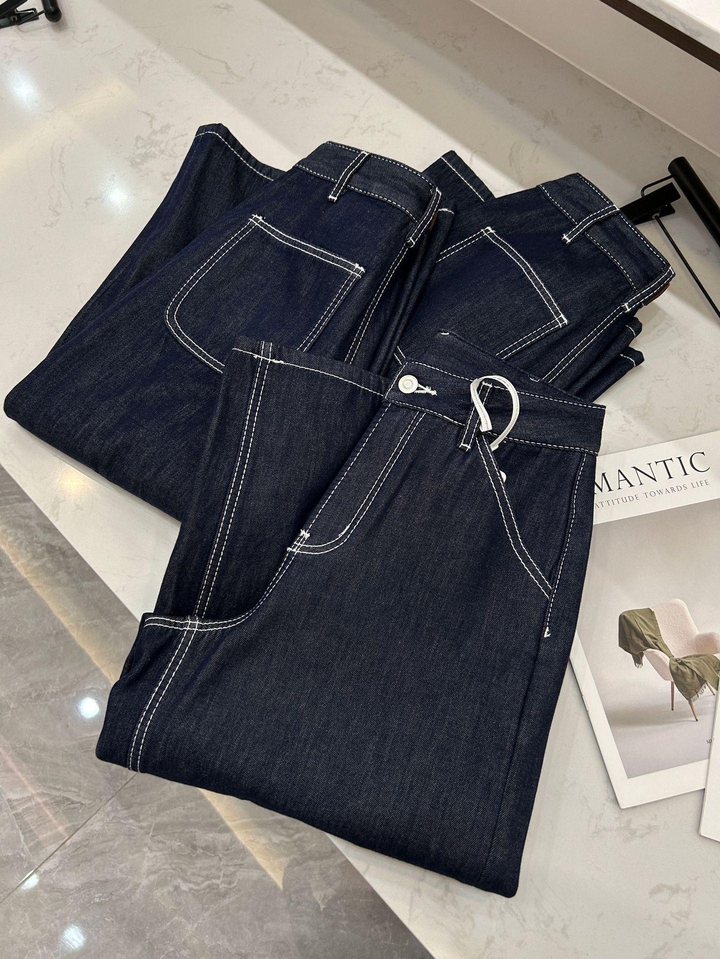

In Stock: Stylish Preppy Loose Straight God Pants - Plus Velvet, Long-Staple Cotton, Lyocell, Autumn/Winter Seven-Point Jeans Large темно-синий