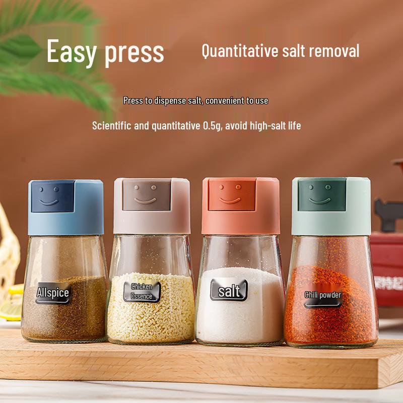Press-Type Salt Control Seasoning Bottles - Set of 5