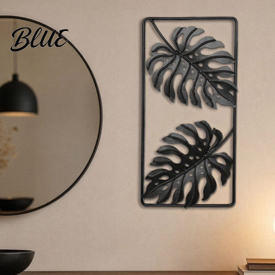 Entrance Hall Wall Decor Gold Metal Monstera & Palm Leaf Art 3D Hollow