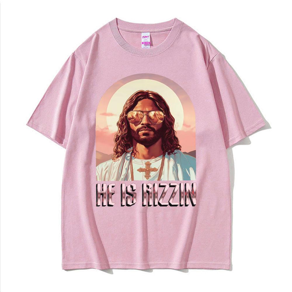 He Ls Rizzin Ježíš Rap Velikonoční Ježíš Tričko Pánské Oblečení Hip Hop Humor Styl Tričko Topy Unisex Pohodlí 100% Bavlna Trička