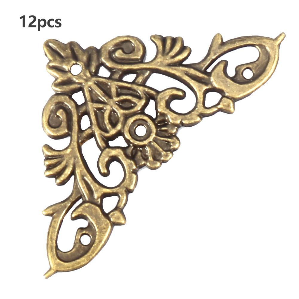 

12PCS Antique Hollow Shape Jewelry Scrapbook Album or Wood Box Corner Decor Large