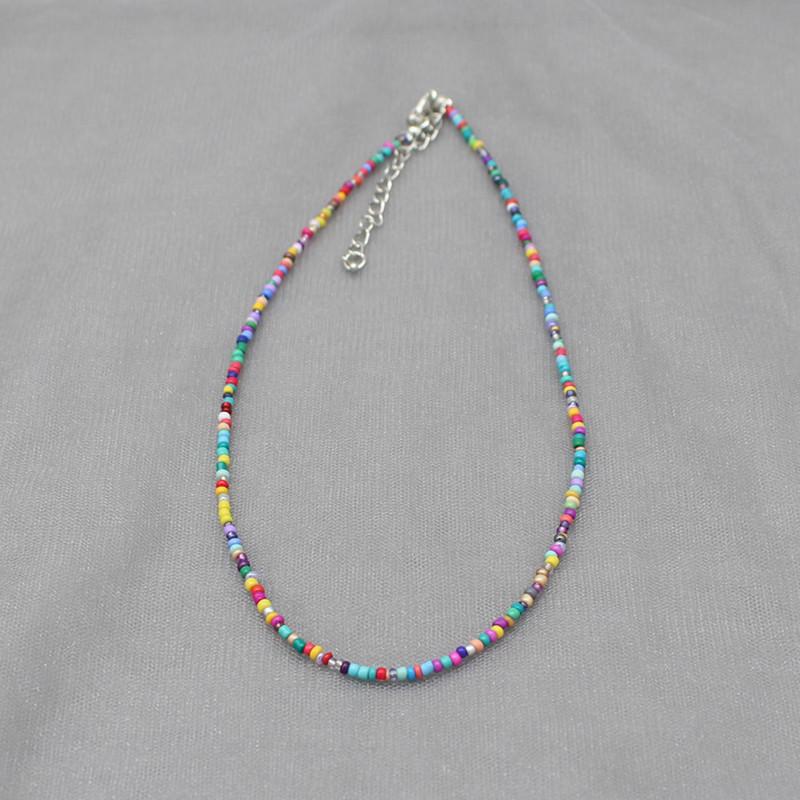 Simple Seed Beads Strand Choker Necklace Women String  Collar Charm Colorful Handmade Bohemia Collier Femme Jewelry Gift