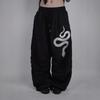 Street Silver Snake Black Handsome Casual Hip-hop Sport Quick-drying Summer Thin Paratrooper Tooling Sweatpants Women