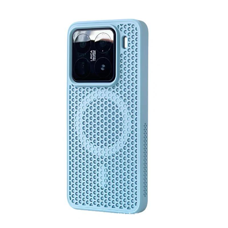 Xiaomi 15 Pro Frosted Magnetic Phone Case for Redmi K80, Honeycomb Mesh Design, Breathable Heat Dissipation, PC Material.
