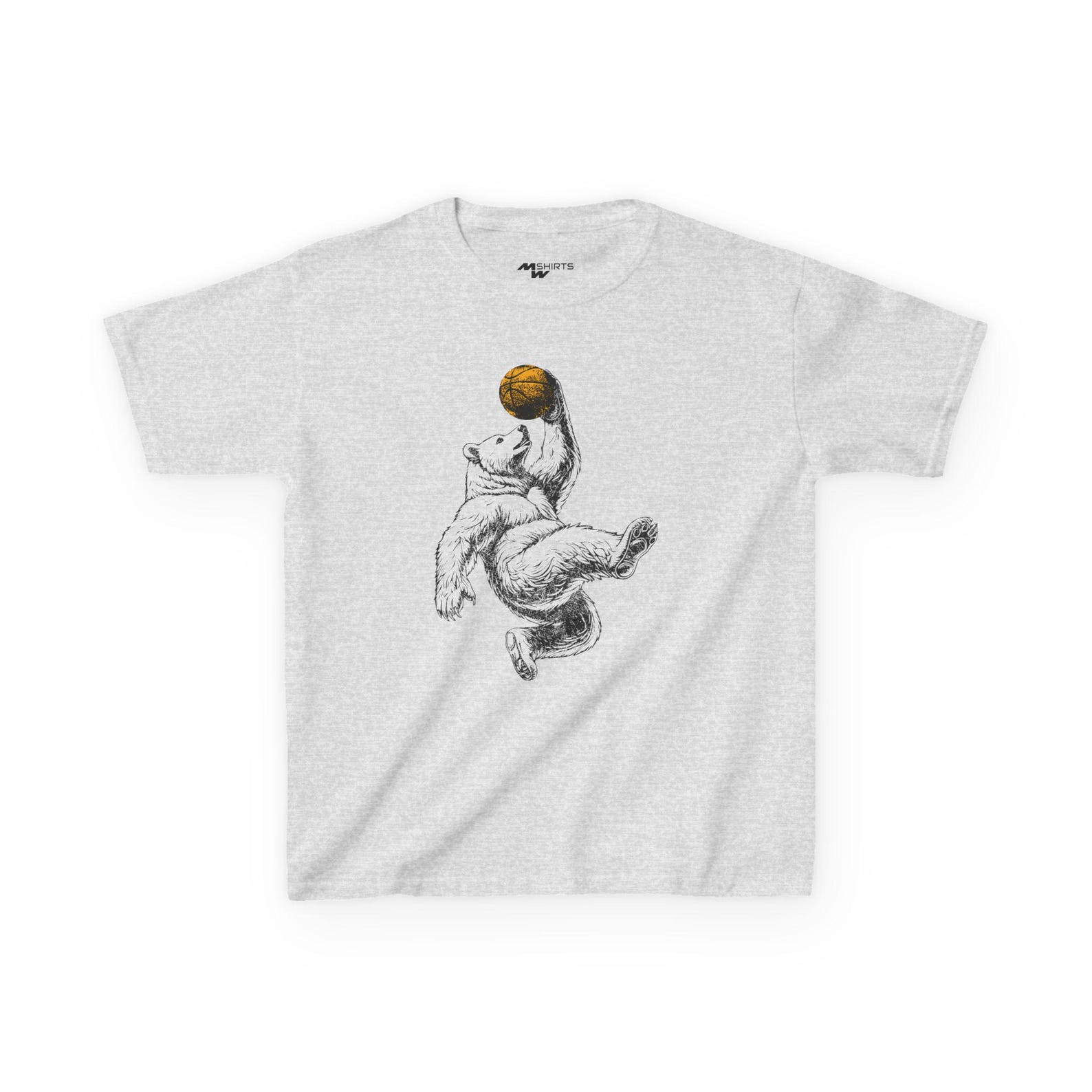 Kids Bear Basketball Tee: Fun Graphic Shirt for Sports S