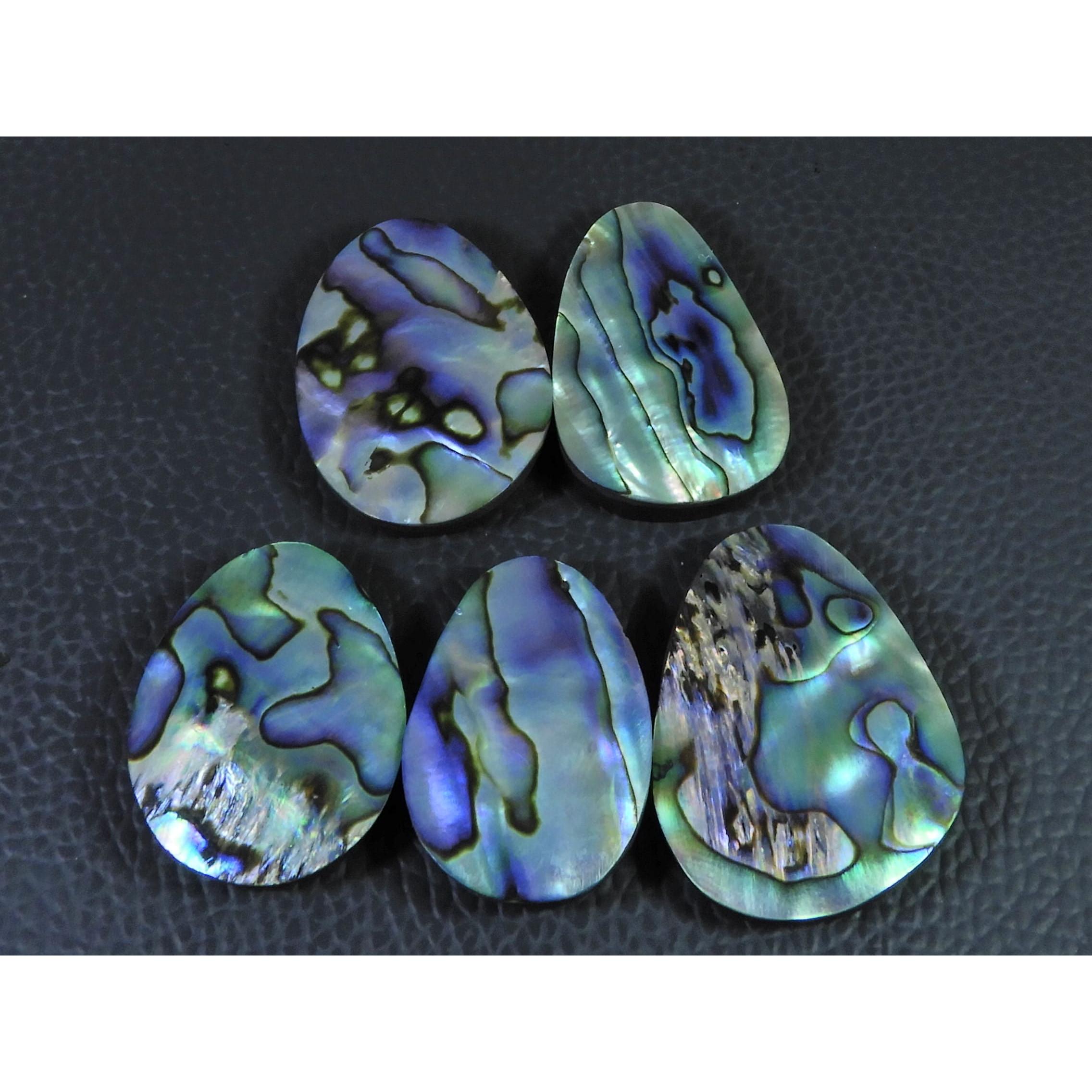 5Pcs Abalone Shell Fancy Cabochon Loose Natural Gemstone 210Cts. Lot 29-32MM C-1714