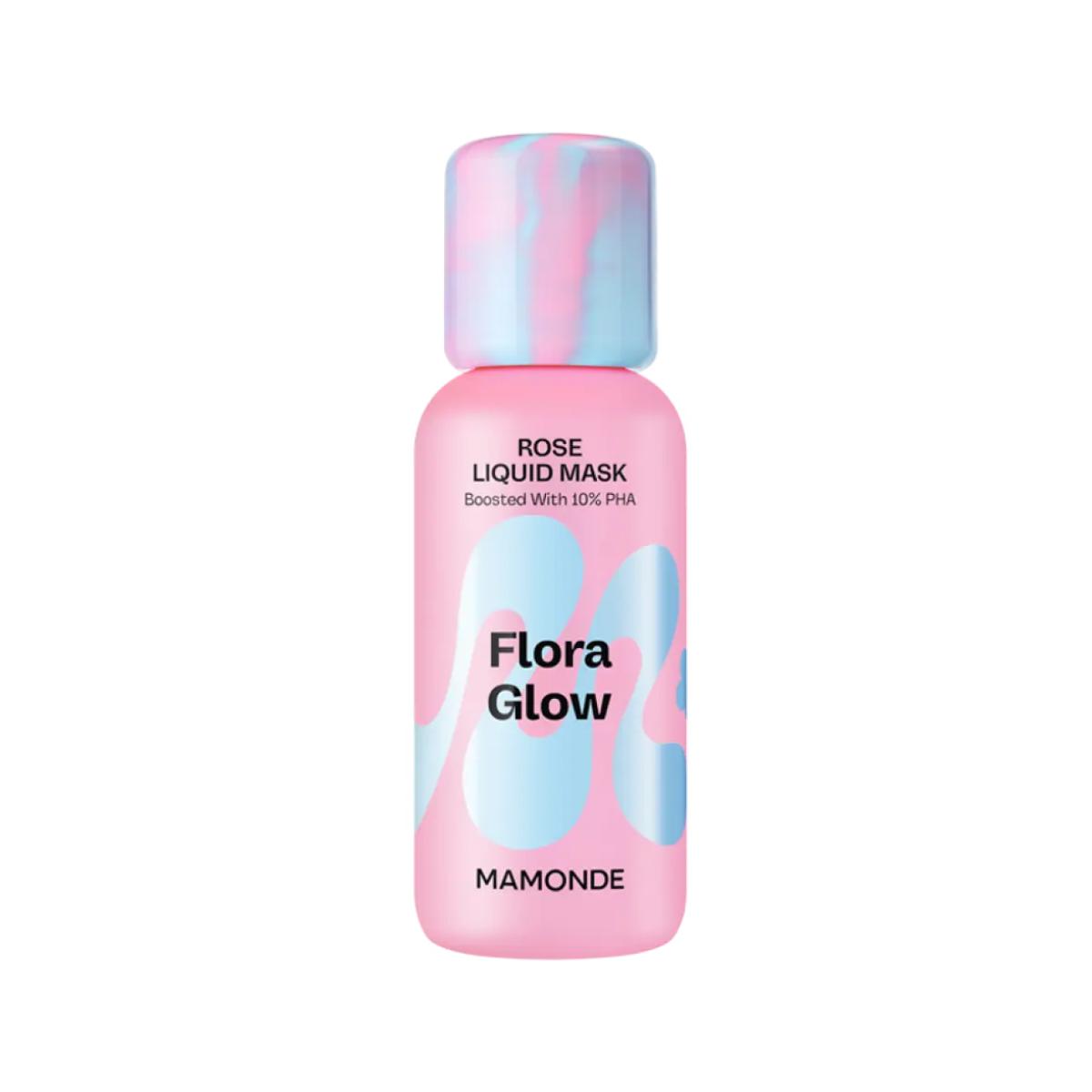 Mamonde Flora Glow Rose Liquid Mask 80ml (Radiance-Boosting Exfoliating Facial Essence for Dull Skin)