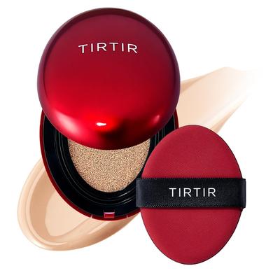 Tirtir All Skin Mask Fit Red Cushion Foundation, Vollabdeckung, Hautpassform, Satin-Glow-Finish, Koreanische Cushion Foundation #21N Elfenbein, 4,5G