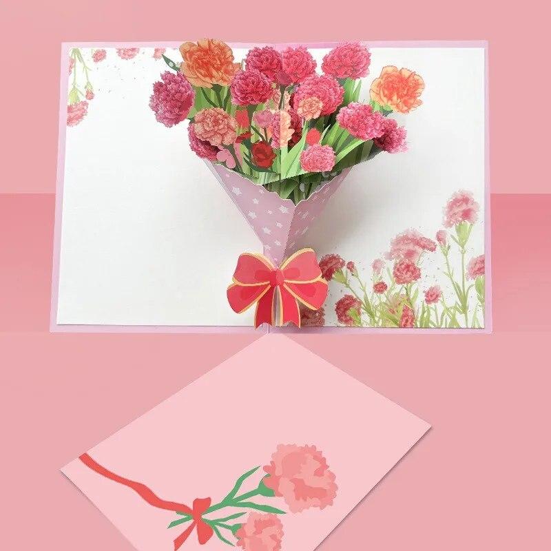 3D Pop-Up Cards Flowers Birthday Card Anniversary Gifts Postcard Maple Cherry Tree Wedding Invitations Congratulation Card Gift