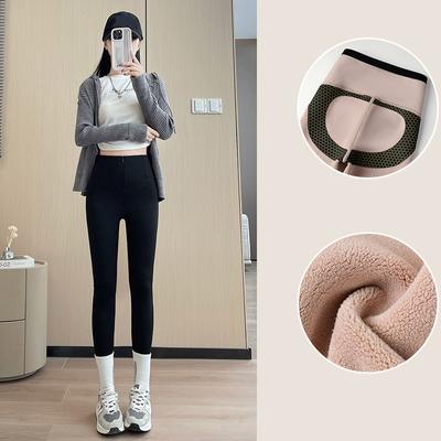 Women High Waist Seamless Shark Leggings Warm Cashmere Tight-Fitting Slim Yoga Pants