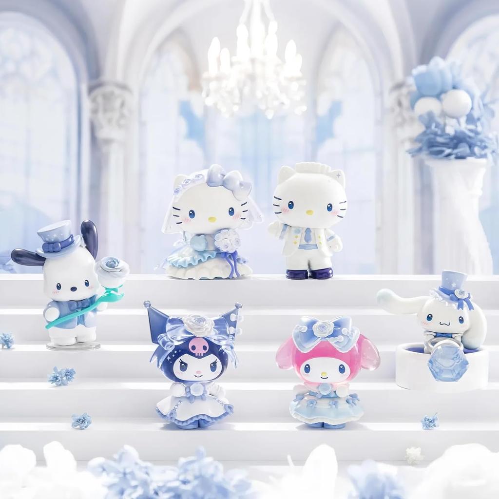 TOP TOY Sanrio Romantic Wedding Series Gachapon Blind Box Figure Soft Vinyl PVC Gift Birthday Toy Romantic Evening Party Kuromi My Melody Hello Kitty