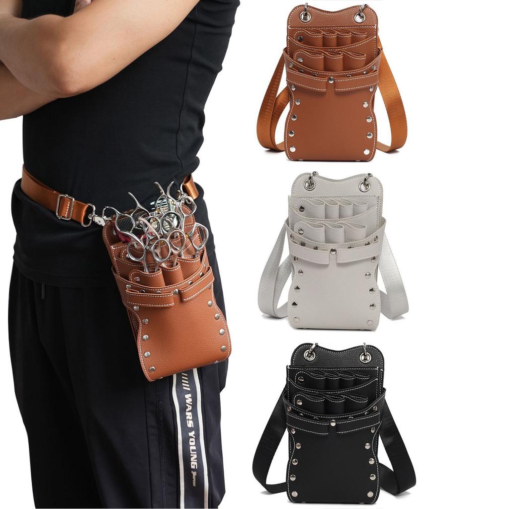 Lightweight Hairdressing Tool Pouch Organizer 7 Pocket Scissor Storage Case Adjustable Strap Belt Clip For Salon Use