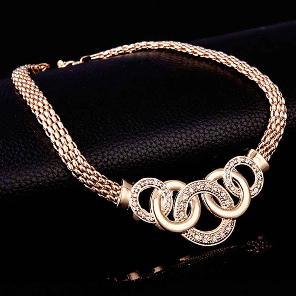 Zeremonie Strass Schmuckset Mädchen Party Legierung Halskette Ring Ohrring Armband Kit Dekoration Schmuck Geburtstagsgeschenk