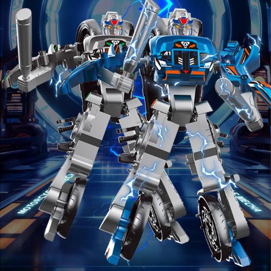 Transforming Robot Motorcycle Toy Movable Joints Educational Transformable Motorbike Deformation Robot Model Toddlers Boys Birthday Gift