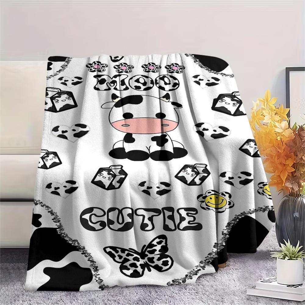 Leoparden- und Kuhmuster Flanelldecke, Hohe Qualität, Bequem für alle Jahreszeiten, Heimdekoration, Wärme und Komfort, Perfekt für Weihnachtsgeschenke