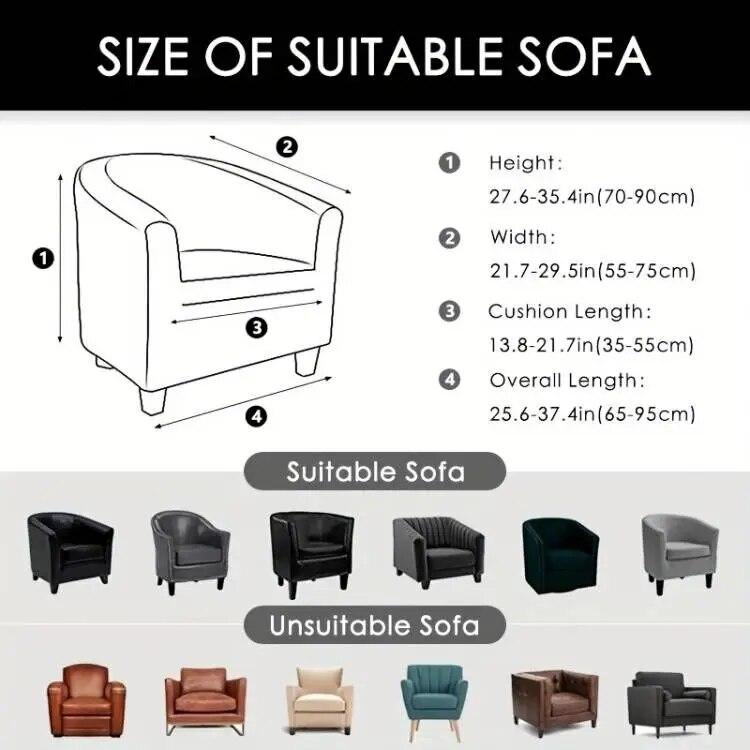 Club Chair Cover Tub Sofa Cover Polar Fleece Single Sofa Couch Cover Stretch Sofa Slipcovers For Living Room Study Bar Counter