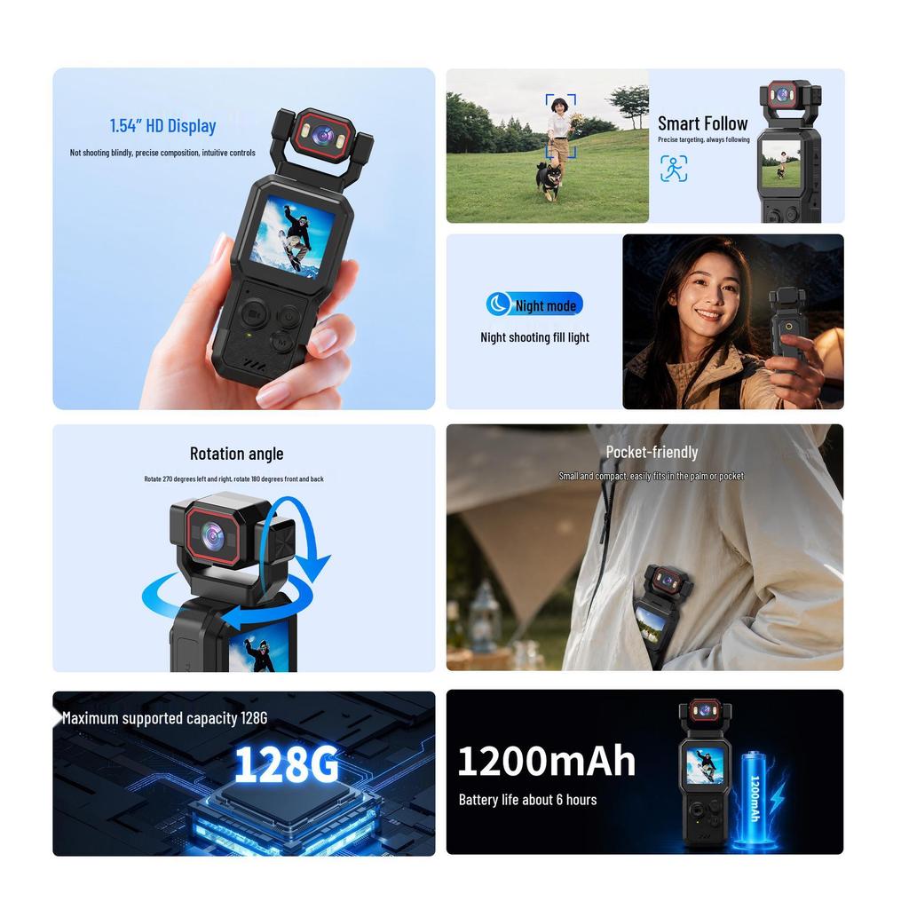 HD Handheld Sports Camera with Anti-shake & WiFi