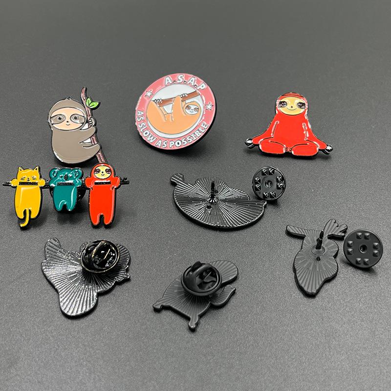 Cute Cartoon Sloth Banana Donut Brooch - Versatile Clothing Accessory