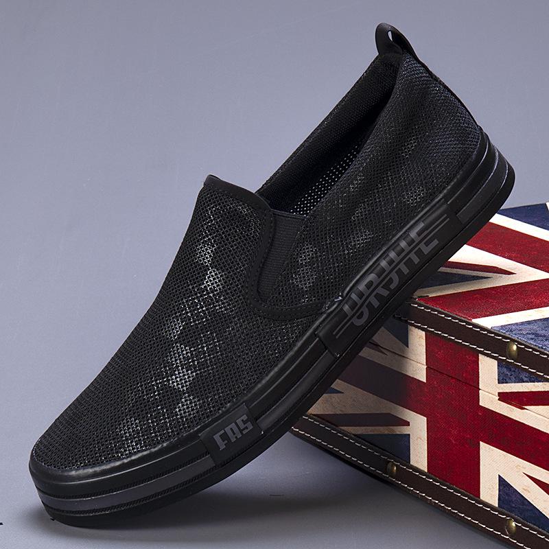 Summer Men's Korean Mesh Slip-On Shoes - Breathable Casual Low-Top Sneakers