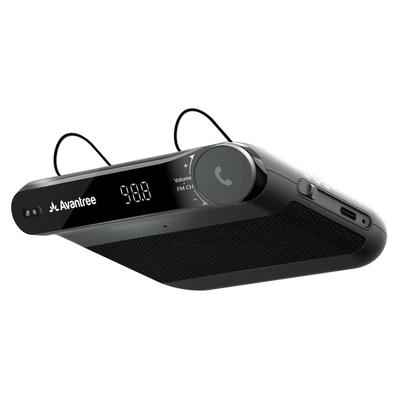 Avantree Roadtrip - Kit Altoparlante Bluetooth per Auto e Trasmettitore FM Wireless con Vivavoce 2-in-1, Microfono Integrato e Funzione Multipoint